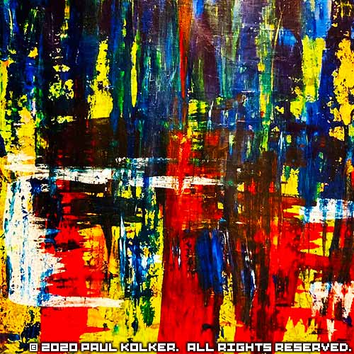 Paul Kolker abstract painting overpainted tears op.3, 2020