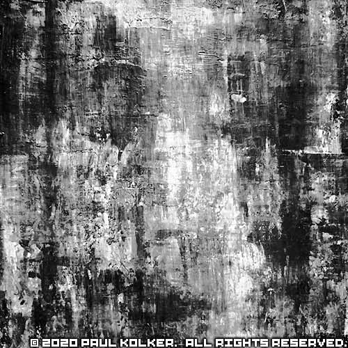 Paul Kolker abstract painting overpainted tears noir op.8, 2020