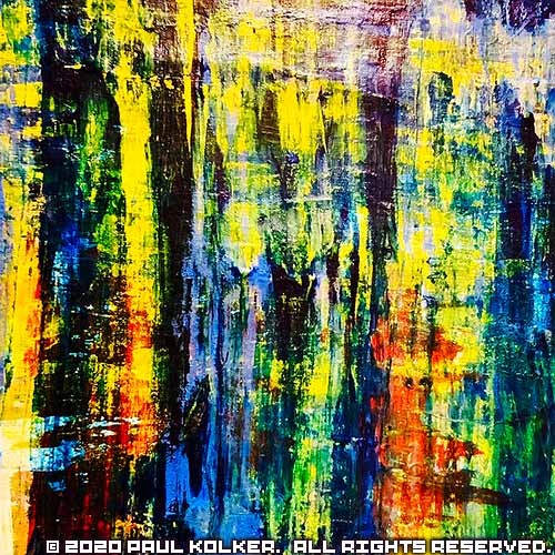 Paul Kolker abstract painting overpainted tears op.5, 2020